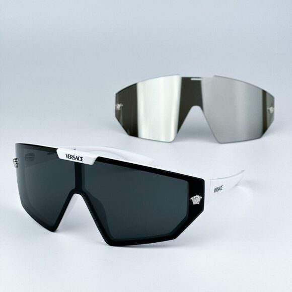 NEW Versace VE4461 314/87 White Grey Mirror Silver Detachable Lens Sunglasses main image 7